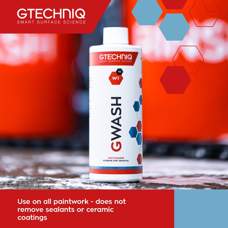 Gtechniq - W1 GWash - High Foam Content, Maximum Gloss Retention, Tough On Dirt and Grime, High Slickness Lubrication - Breaks Down Residue, Works Great in Foam Cannons (500 milliliters) - Image 4